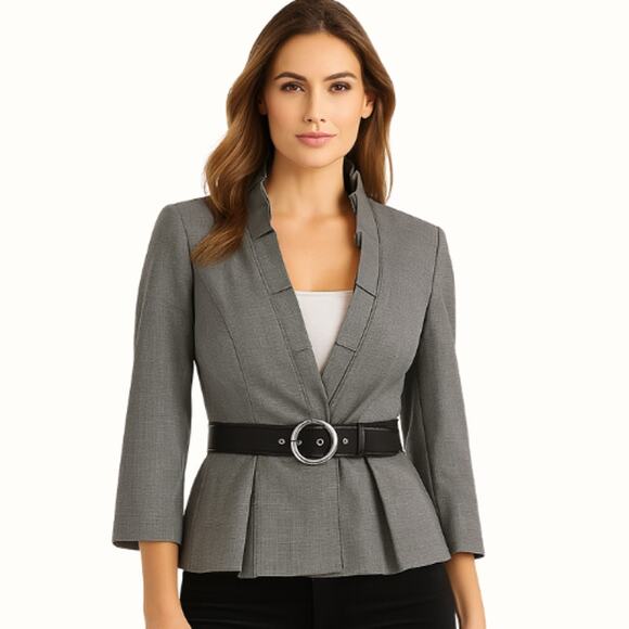 White House Black Market Herringbone Fitted Blazer – EUC Size 00